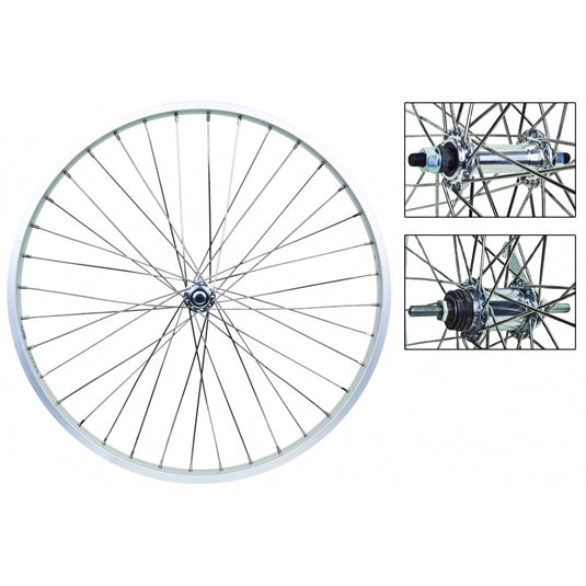 Wheel Master 26in WEI AS7X Wheelset B/O 3/8x100-110mm 36H Coaster Brake Silver