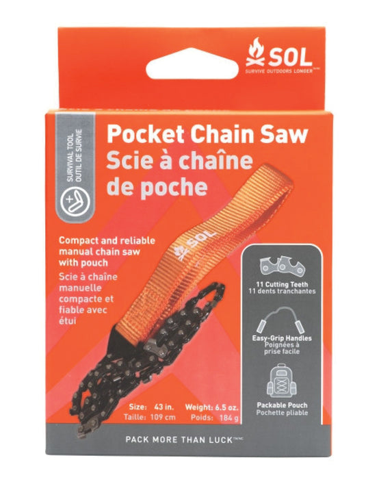 Sol Sol Pocket Chain Saw with Pouch - Compact and Portable Survival Tool