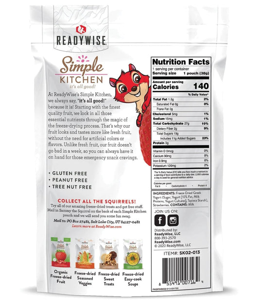 ReadyWise Simple Kitchen Strawberry Yogurt Wise Foods - Delicious Berry & Yogurt Blend!