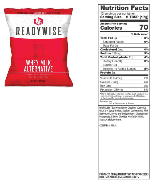 Readywise Wise 120 Serving Emergency Food Kit - Includes 120 Milk Meals for Long-Term Storage