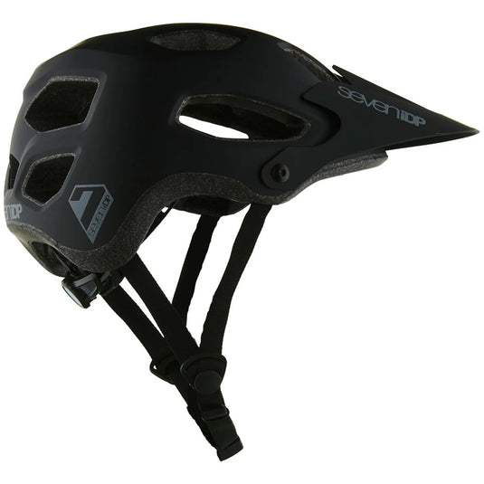 bike helmets with chin guards 7iDP X2 Matte Black Helmet with In-Mold Polycarbonate Shell & Ventilation – 365 Cycles