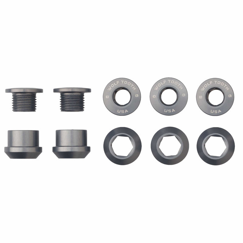 Load image into Gallery viewer, Wolf Tooth Set of 5 Chainring Bolts for 1x use, Dual Hex Fittings, Red

