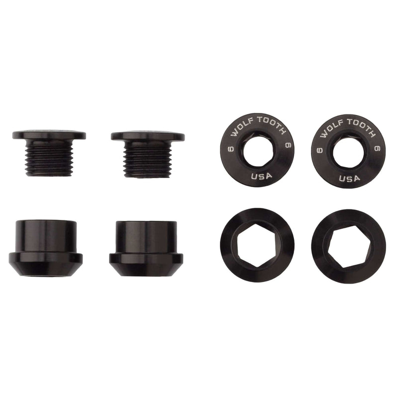 Load image into Gallery viewer, Wolf Tooth 1x Chainring Bolt Set - 6mm Aluminum Orange for Drop-Stop Single Chainrings, Dual Hex Fittings, Lightweight, USA Made
