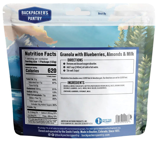 Backpackers Pantry Bp Breakfast Granola W/blubrries & Milk 1p Meals