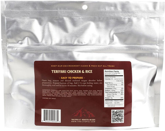 Trailtopia Teriyaki Chicken with Rice: Delicious and Convenient Trail Meal