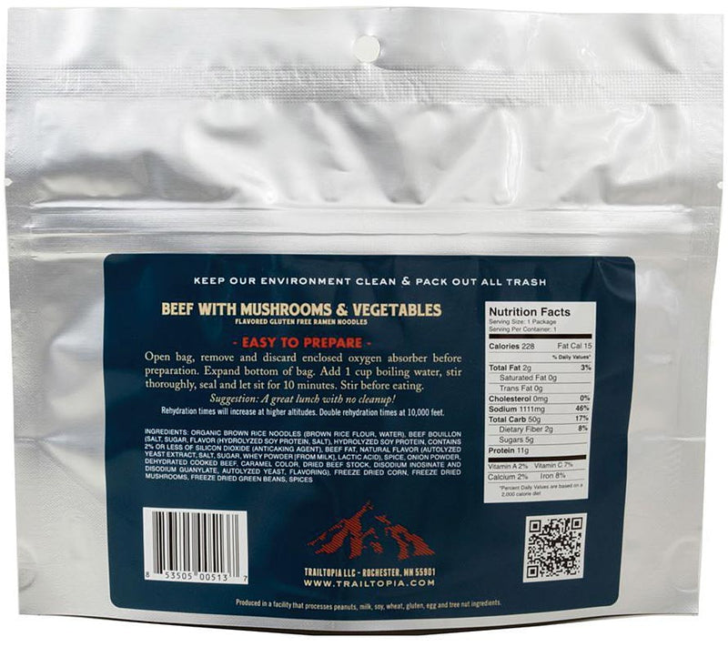 Load image into Gallery viewer, Trailtopia Gluten Free Beef with Veg Ramen: Delicious and Convenient Trail Meal
