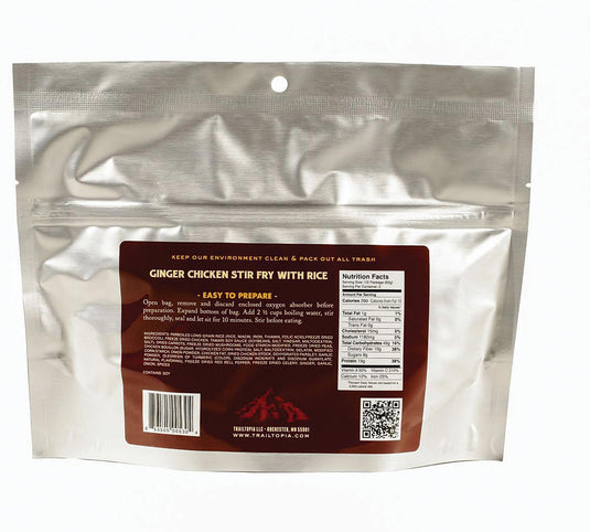 Trailtopia Gluten-Free Ginger Chicken Stir Fry - Convenient and Delicious Trail Meal