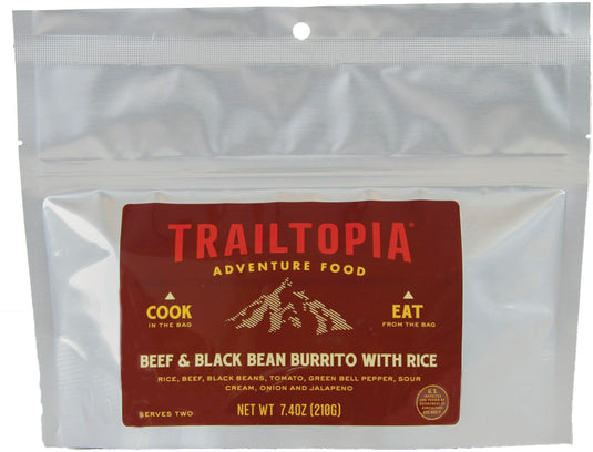 Trailtopia Gluten Free Beef and Black Bean Burrito - Convenient and Delicious Trail Meal