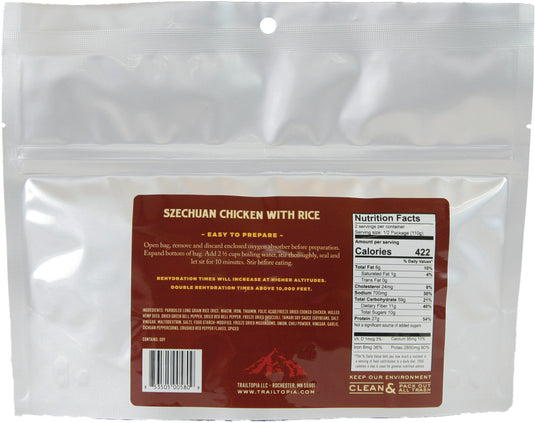 Trailtopia Gluten Free Szechuan Chicken Entree - Delicious Trail Meal for Outdoor Adventures