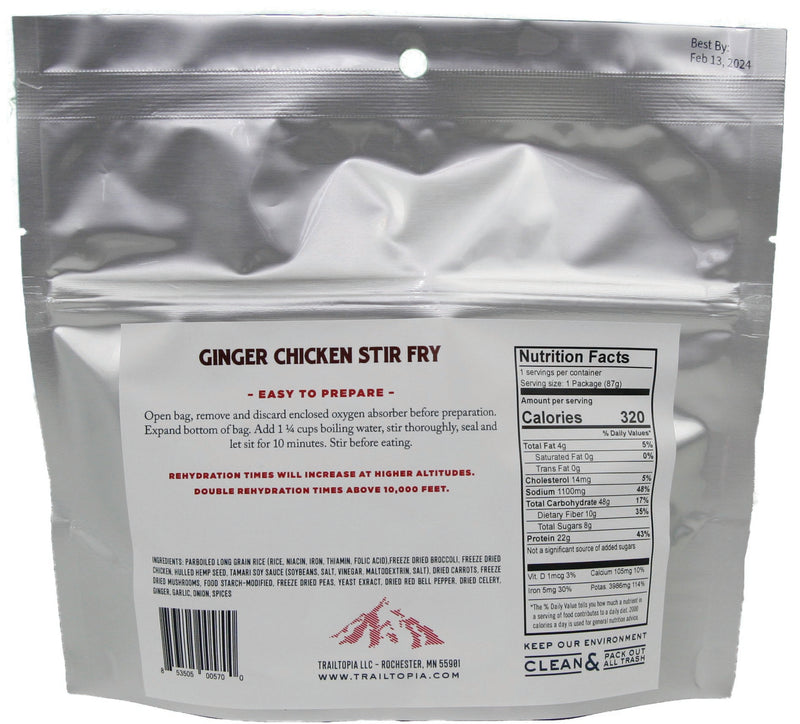 Load image into Gallery viewer, Trailtopia Gluten Free Ginger Chicken Single Serving Meal - Perfect for Outdoor Adventures!
