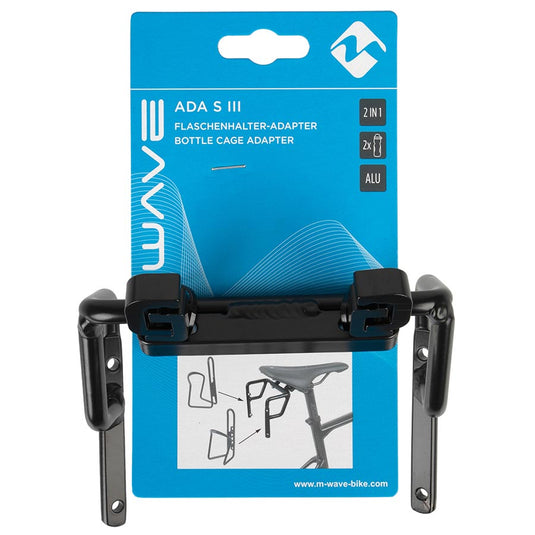 M-Wave Ada S III Bottle Cage Mount, Mounts on the seat rails and allows the installation of 2 bottle cages while still