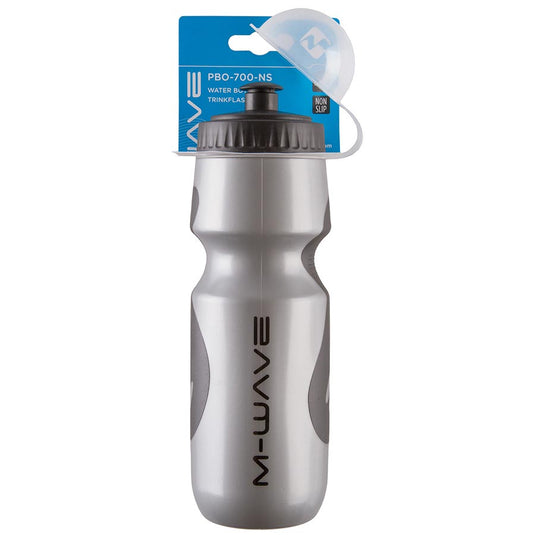 M-Wave Pro Grip Water Bottle, 710ml / 24oz, Silver/Black