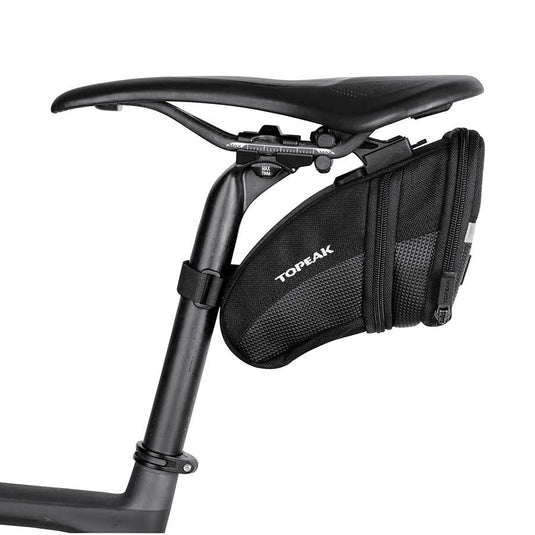 Topeak Aero Wedge Seat Bag: Medium, Black Bike Zippered Saddle Pouch