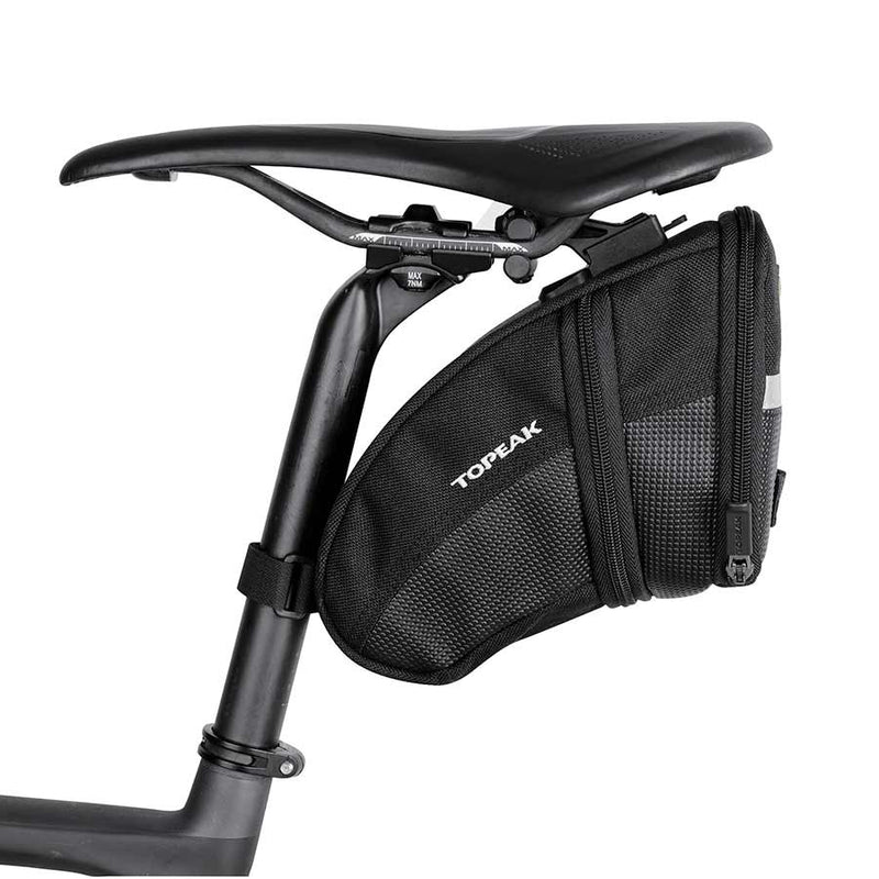 Load image into Gallery viewer, Topeak Aero Wedge Seat Bag Large Black Water Weather Resistant Cordura

