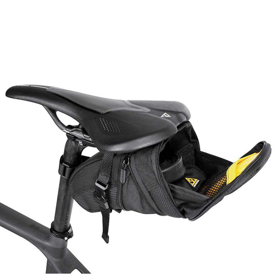 Topeak Aero Wedge Saddle Pack With Strap Mount Aero Wedge Pack Medium W/strap Bike Accessories
