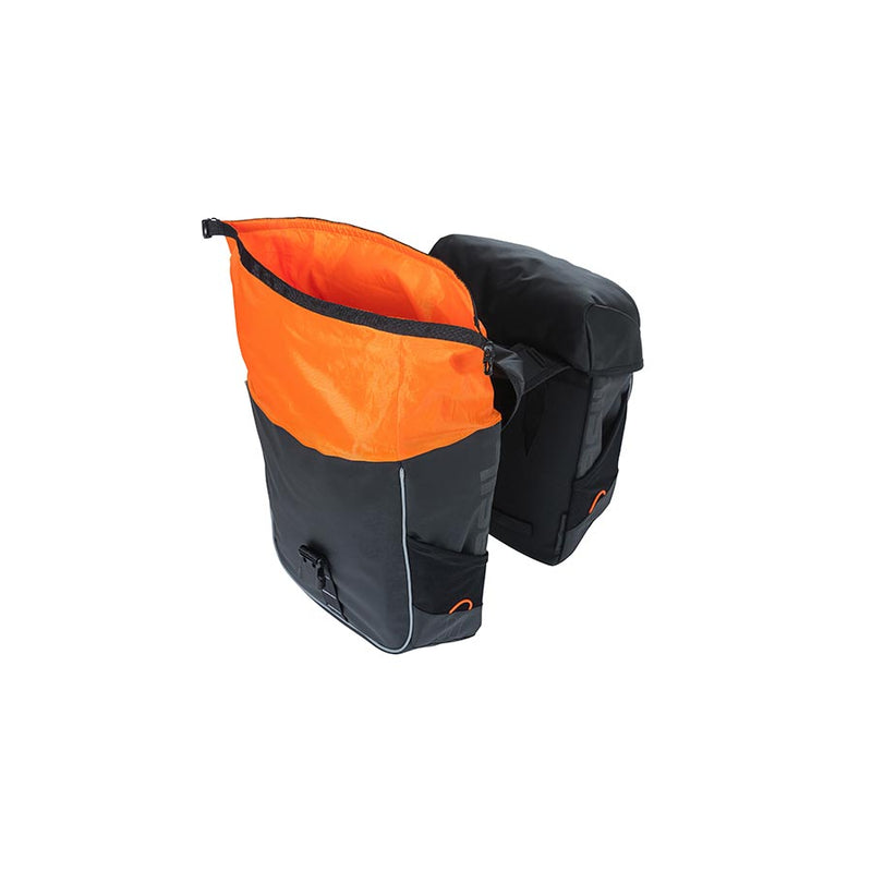 Load image into Gallery viewer, Basil Miles Double bag Pannier, 34L, Black/Orange
