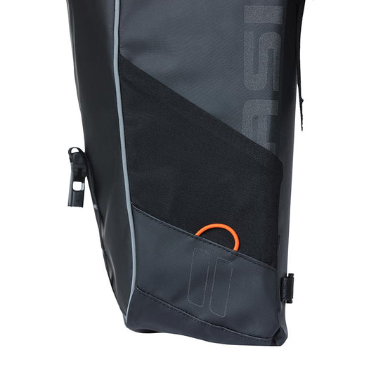 Basil Miles Double bag Pannier, 34L, Black/Orange