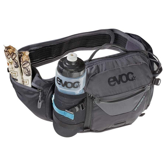 EVOC Hip Pack Pro Hydration Bag, Volume: 3L, Bladder: Included (1.5L), Black/Carbon Grey