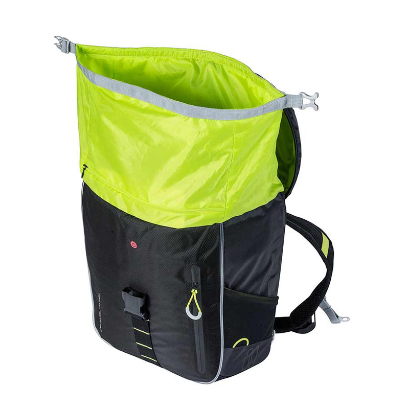 Load image into Gallery viewer, Basil Miles Backpack Nordlicht Technology, 17L, Black/Lime
