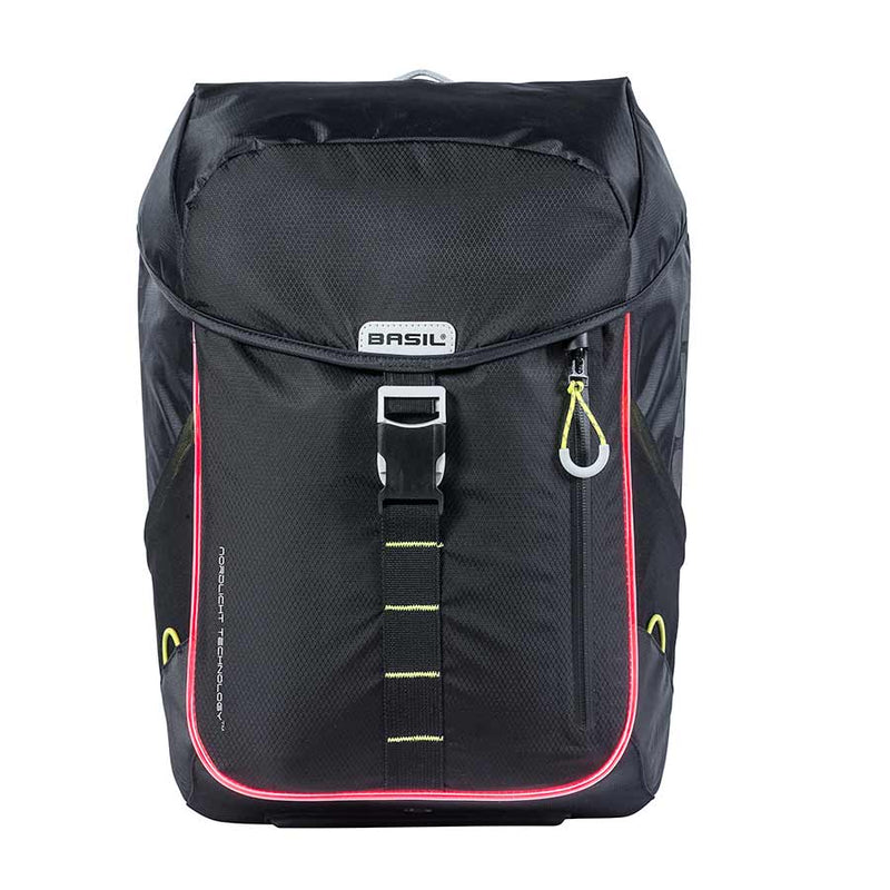 Load image into Gallery viewer, Basil Miles Backpack Nordlicht Technology, 17L, Black/Lime
