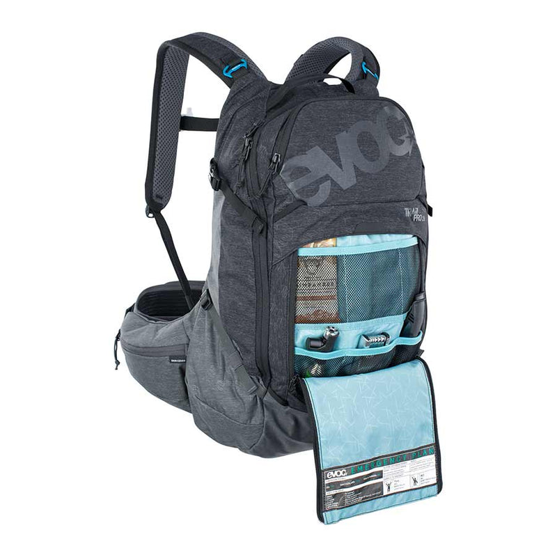 Load image into Gallery viewer, EVOC Trail Pro 26 Protector backpack, 26L, Carbon/Grey, SM
