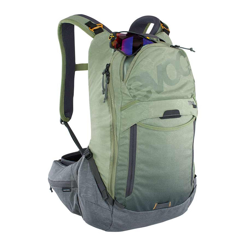 Load image into Gallery viewer, EVOC Trail Pro 16 Protector backpack, 16L, Light Olive/Carbon Grey, SM
