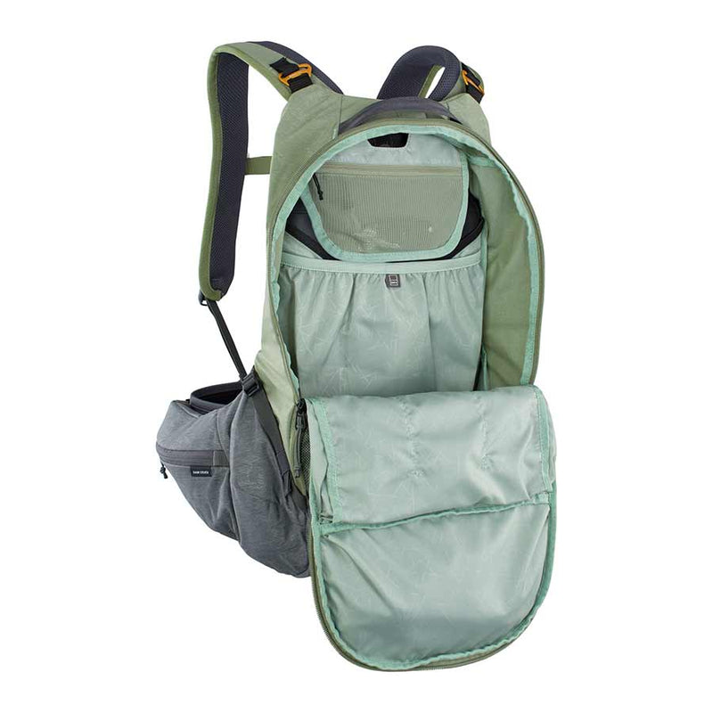 Load image into Gallery viewer, EVOC Trail Pro 16 Protector backpack, 16L, Light Olive/Carbon Grey, SM
