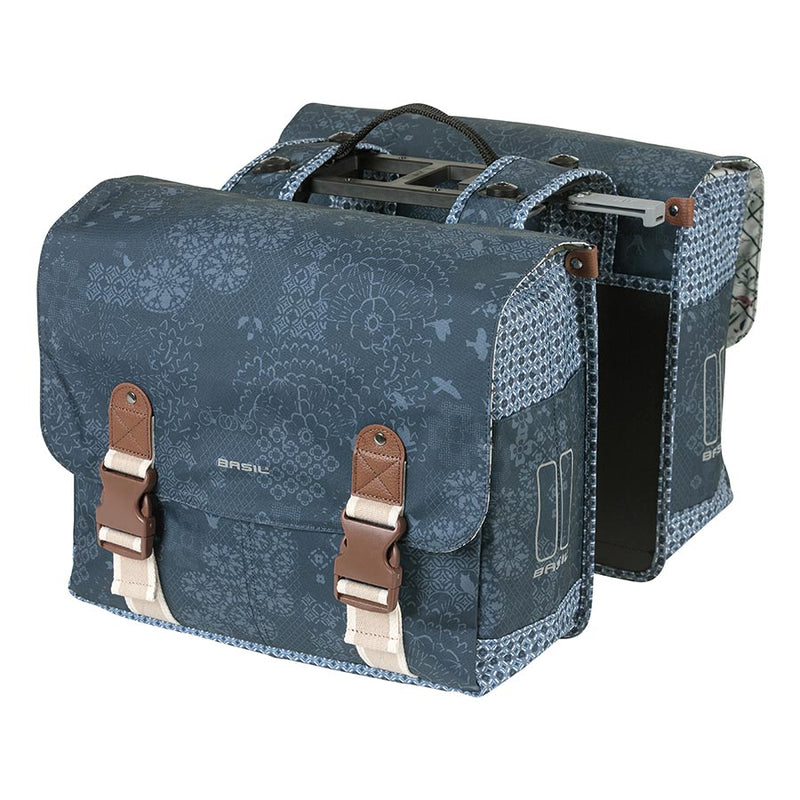 Load image into Gallery viewer, Basil-Boheme-Double-Pannier-Bag-Panniers-Reflective-Bands-Polyester_PANR0235
