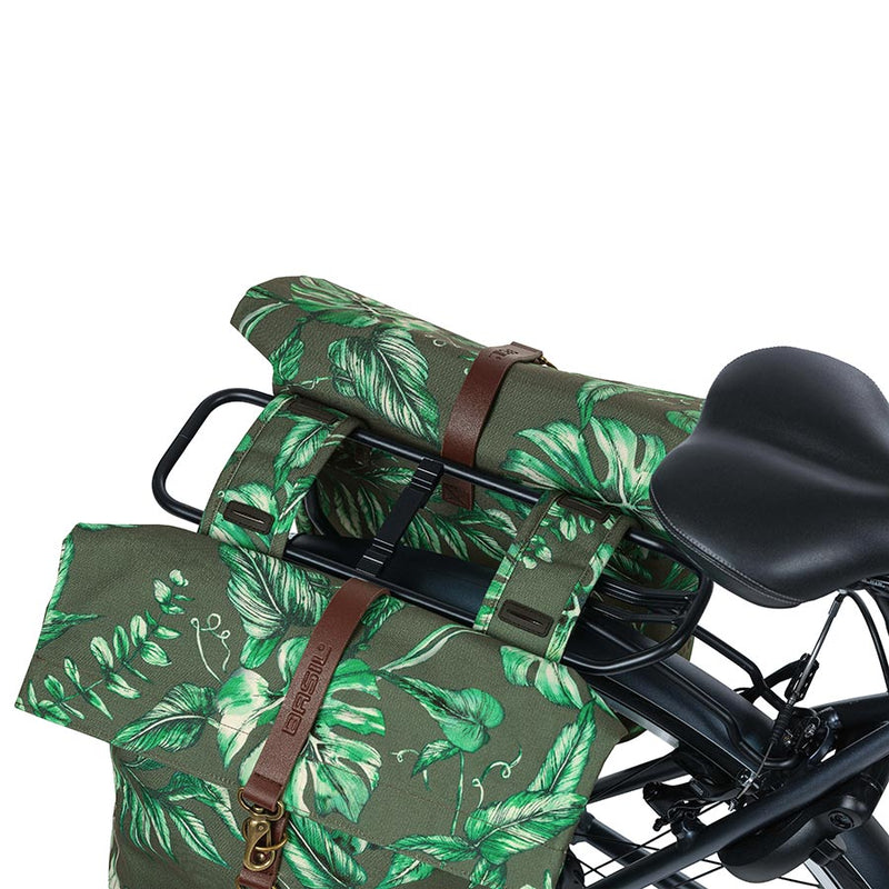 Load image into Gallery viewer, Basil-Ever-Green-Double-Pannier-Bag-Panniers-Reflective-Bands-Canvas_PANR0243
