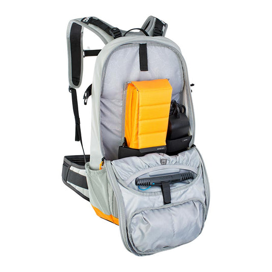EVOC FR Enduro E-Ride 16 Protector backpack, 16L, Stone/Bright Orange, ML