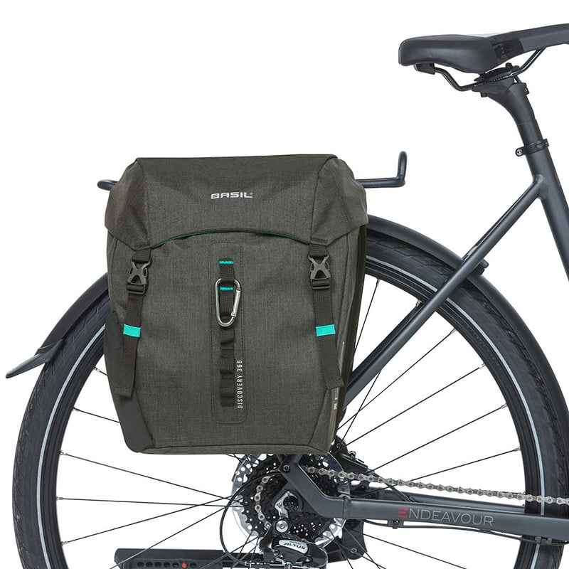 Load image into Gallery viewer, Basil Discovery 365D Double Pannier Bag Black 11.8x5.9x12.2in UBS / Straps
