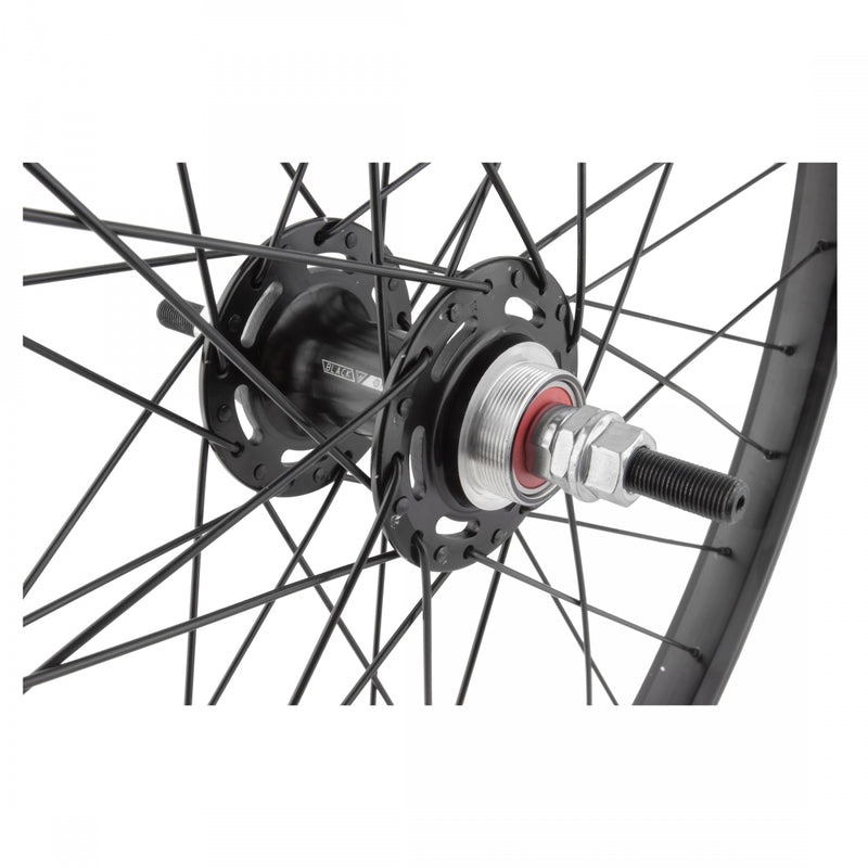 Load image into Gallery viewer, Black Ops DW1.1 Wheelset 26in B/O 3/8inx100-110mm BkOps MX1100 Rim Brake Black
