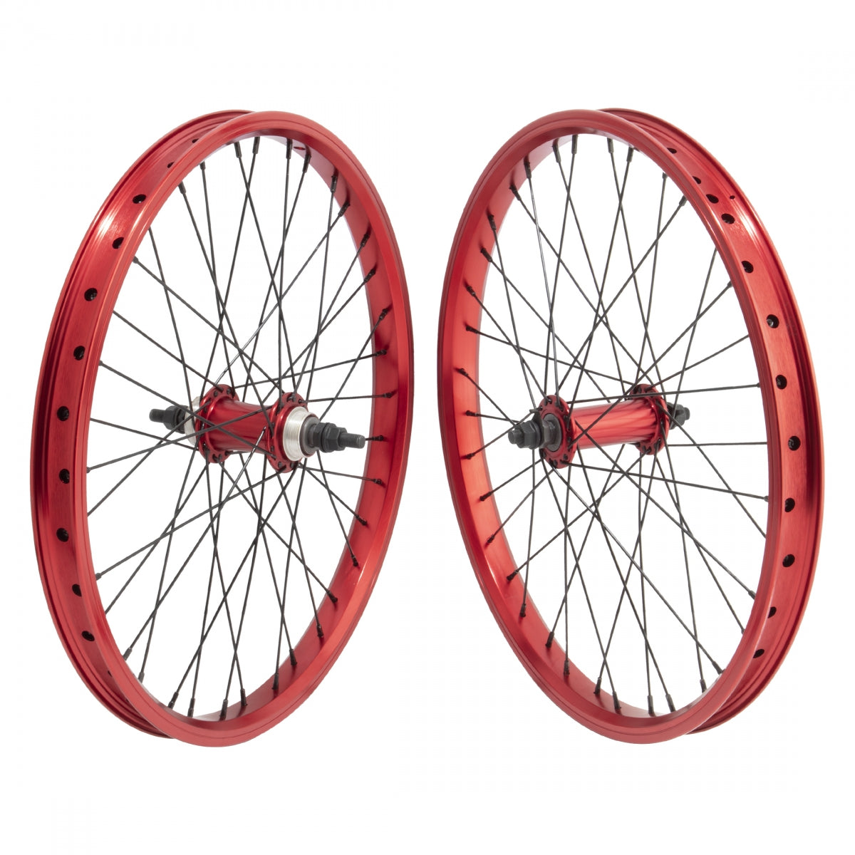 SE Bikes 20in Ripper Wheel Set with Red Aluminum Rims & Loosen Ball ...