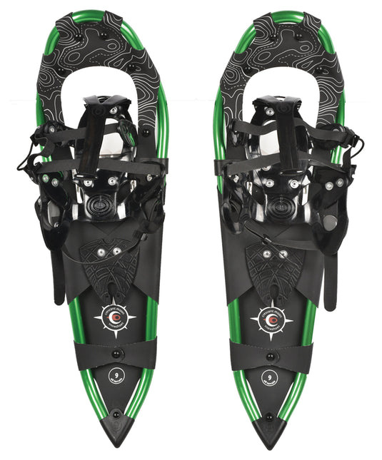 Crescent Moon Gold 9 All-terrain Snowshoes Sawtooth 27 Snowshoes Green Snowshoes