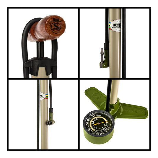 Silca Terra Floor Pump 120psi, Green