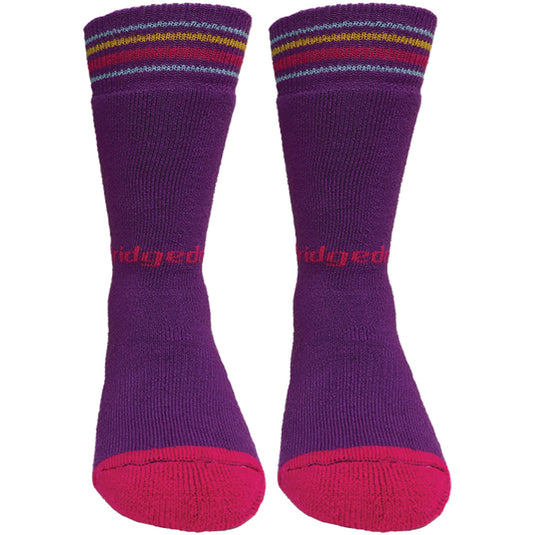 Bridgedale Kids Merino Ski Socks 2-Pack - White/Purple, Medium