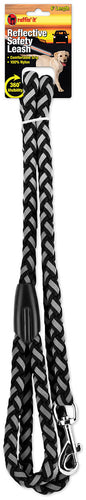 Ruffin' It Braided Reflective Dog Leash - Black, 5/8x6 ft - Durable and Stylish Leash for Safety and Visibility