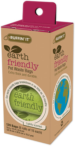 Ruffin' It Earth Friendly Waste Bags 8pk: Eco-Friendly Solution for Dog First Aid & Care