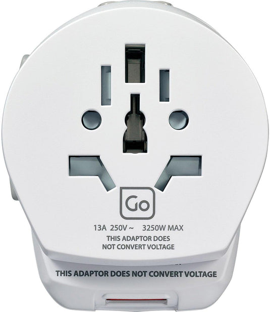 Go Travel Worldwide Grounded Adapter with USB Port - Stay Connected Anywhere!