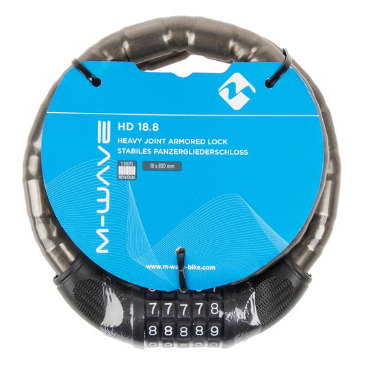 M-Wave HD 18.8 Chain Lock Combination, 18mm, 80cm, Black