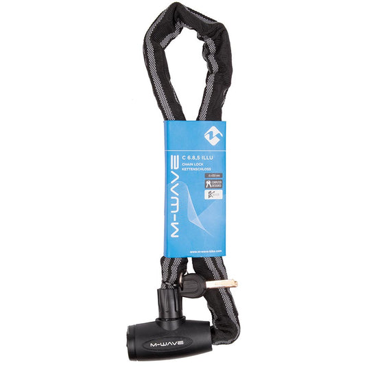 M-Wave C 6.85 Illu Chain Chain Lock, Key, 6mm, 85cm, Black