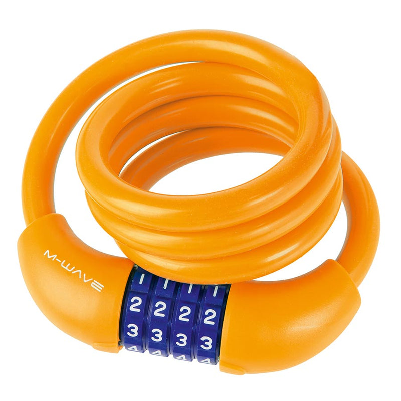 Load image into Gallery viewer, M-Wave DS 12.10 Cable lock Combination, 12mm, 12x1000mm, Orange
