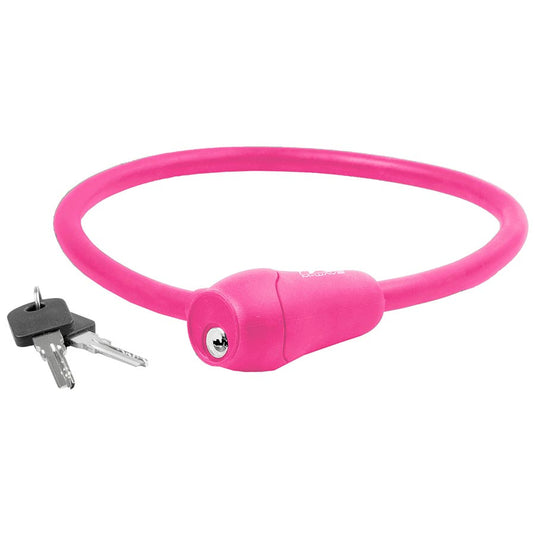 M-Wave S12.6 Silicone Cable lock, Key, 12mm, 2', Pink
