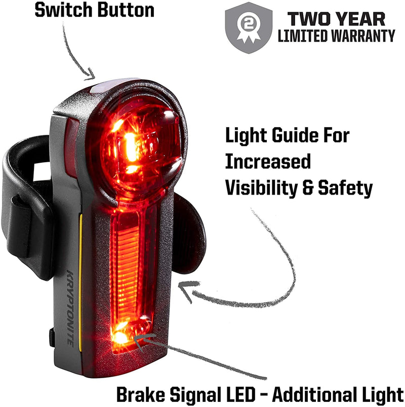 Load image into Gallery viewer, Kryptonite Incite XBR Taillight - Black Light Guide For Increased Visibility
