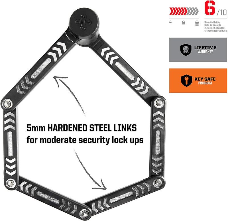 Load image into Gallery viewer, Kryptonite KryptoLok 685 Folding Lock: 85cm 5mm Black 2 Keys Included
