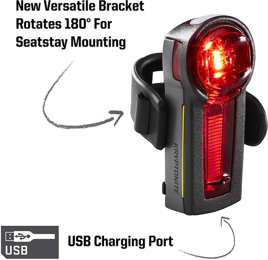 Kryptonite Incite XBR Taillight - Black Light Guide For Increased Visibility