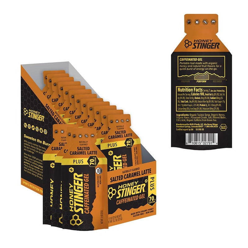 Load image into Gallery viewer, Honey Stinger Gel Box of 24 Energy Salted Caramel Latte Box of 24
