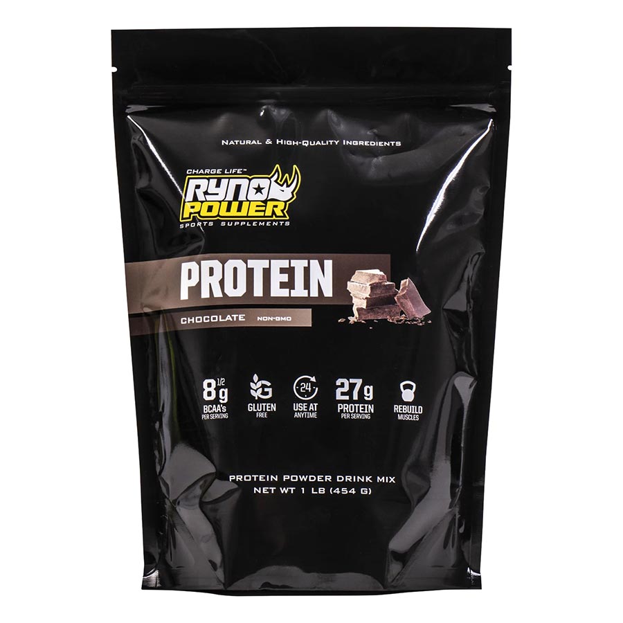 Ryno Power Protein Powder Drink Mix, Chocolate, Pouch, 10 servings