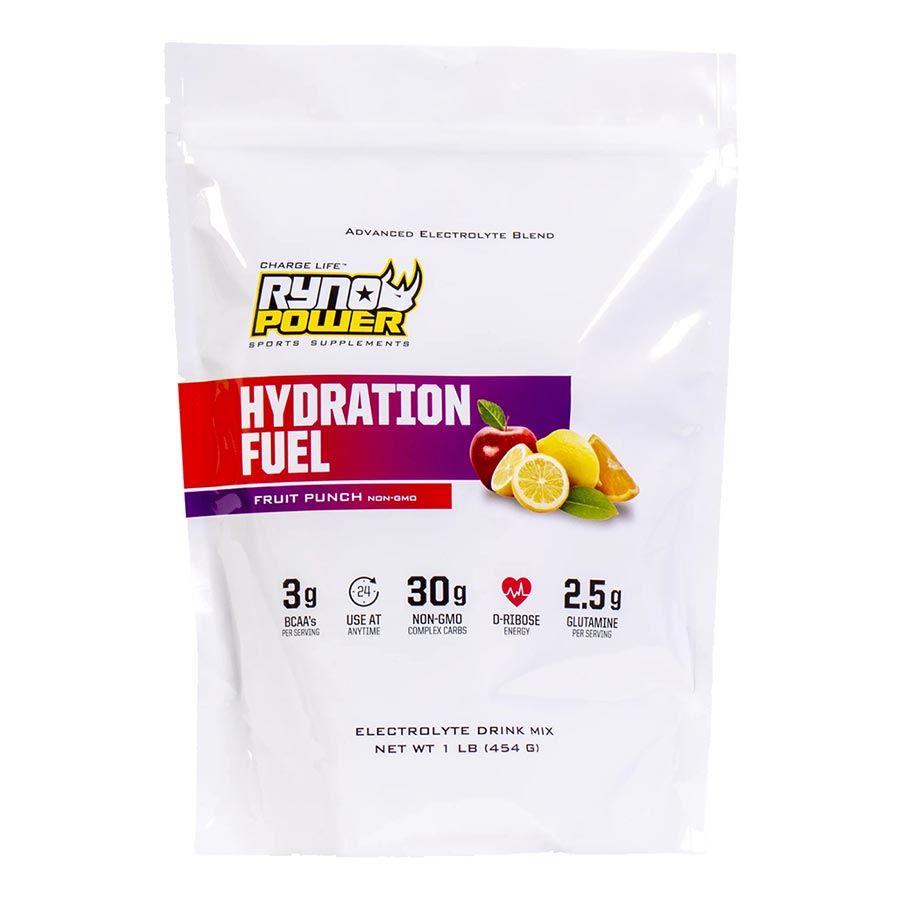 Ryno Power Hydration Fuel Drink Mix, Fruit Punch, Pouch, 10 servings