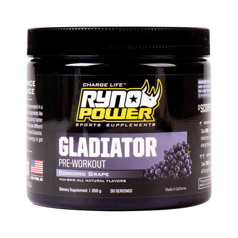 Load image into Gallery viewer, Ryno Power Gladiator Pre-Workout, Drink Mix, Grape, Jar, 30 servings
